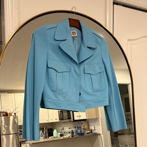 Anne Klein Light Blue Cropped Blazer